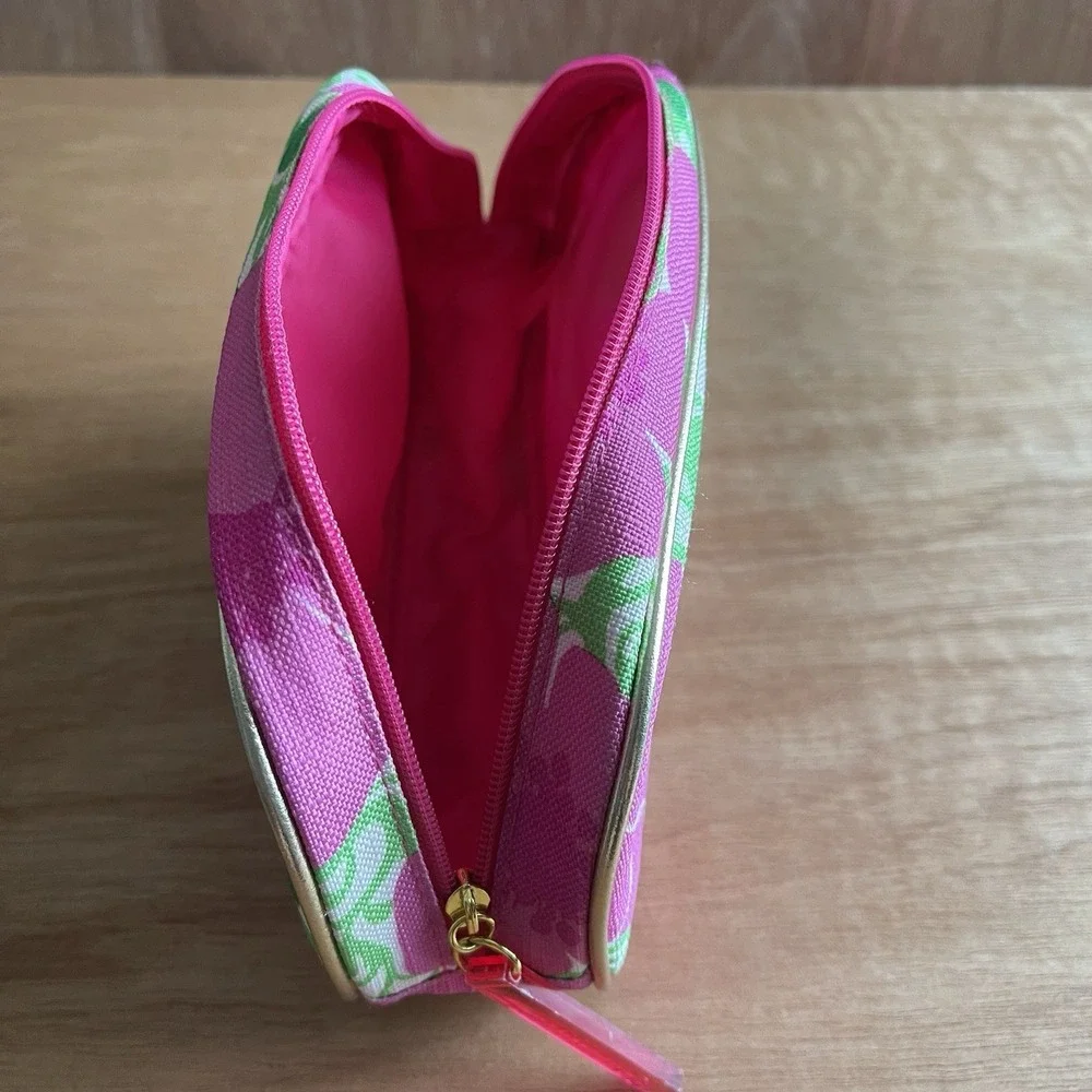 Lilly Pulitzer Estee Lauder Floral Makeup Bag Pink Green Cosmetic Pouch Travel‎